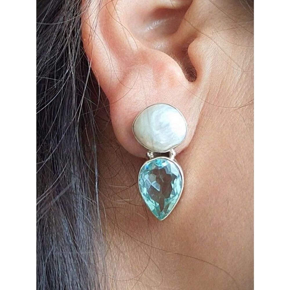 Pearl drop earrings N2089 - Picture 2 of 5
